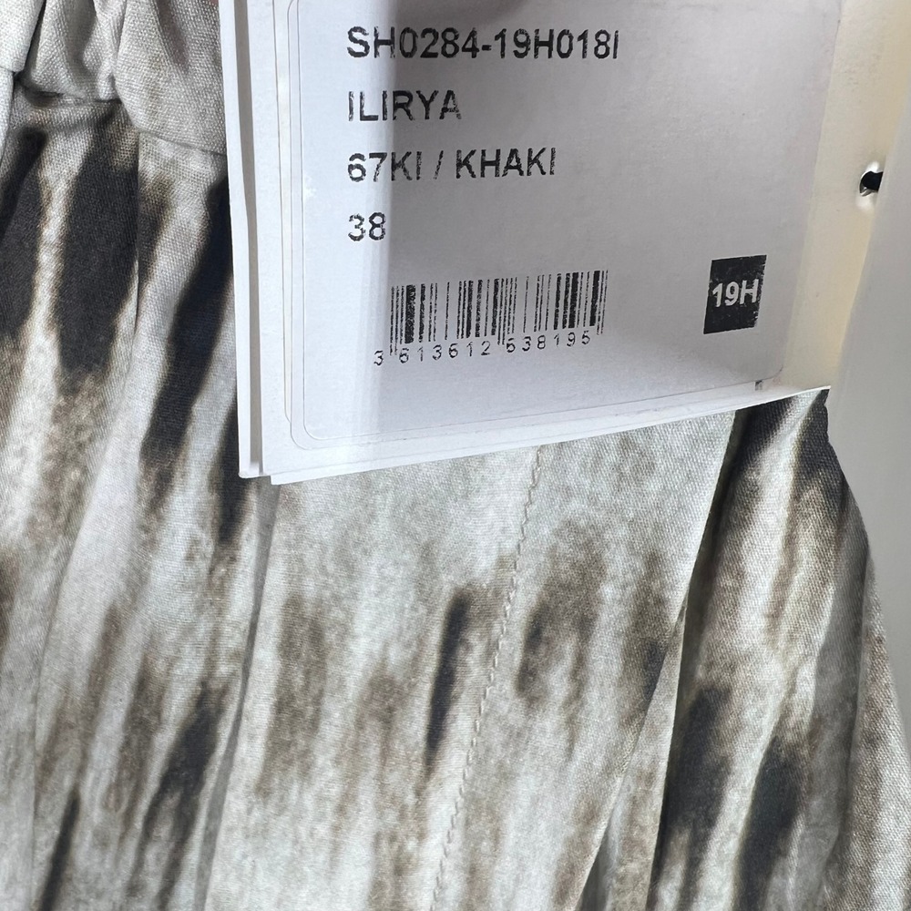 Isabel Marant Ilirya Shorts Womens 38 Khaki Tie Dye Ikat High Waist Cotton NWT - Picture 3 of 11